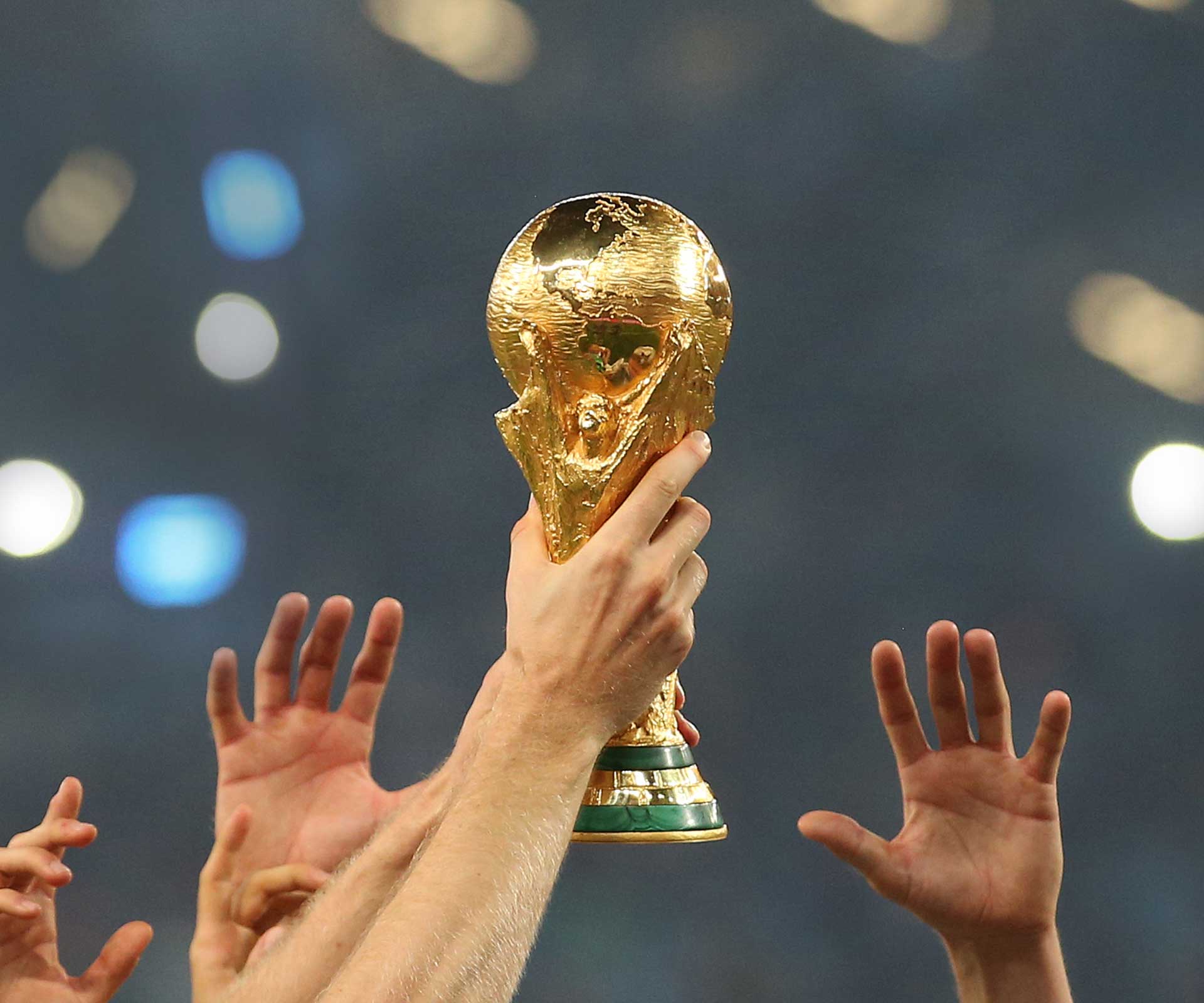 FIFA Men’s World CupTM trophy lifted in the air