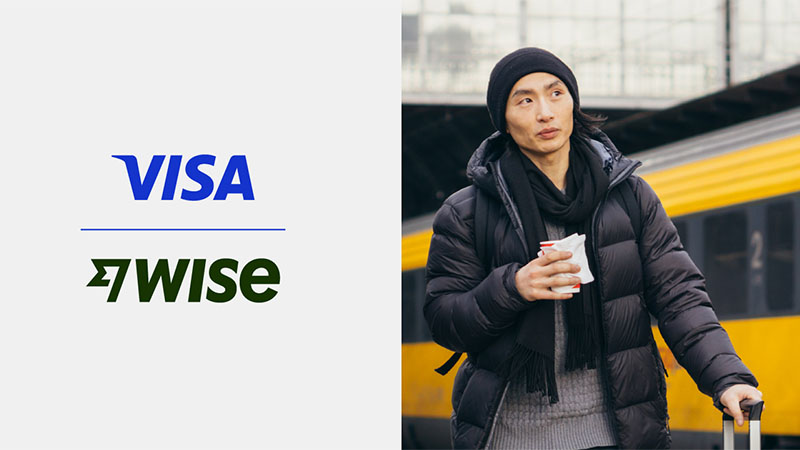 Visa and Wise logo lockup.