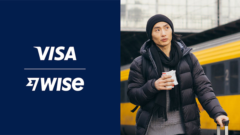 Visa and Wise logo lockup.