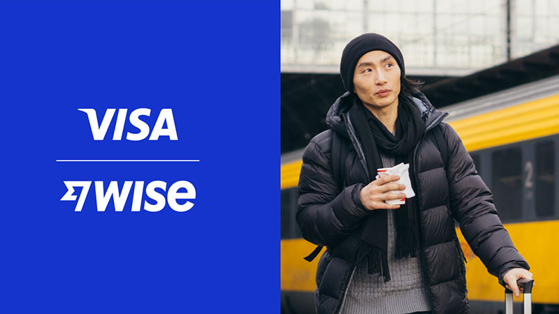 Visa and Wise logo lockup.