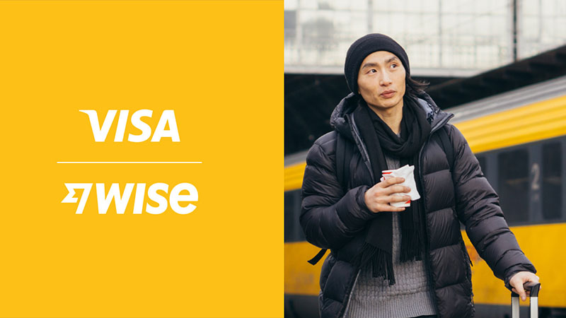 Visa and Wise logo lockup.