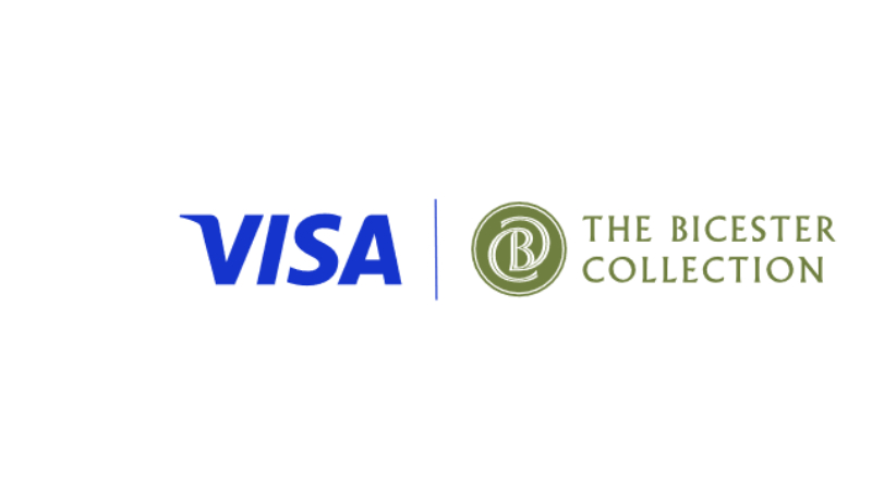 Logos of Visa and The Bicester Collection